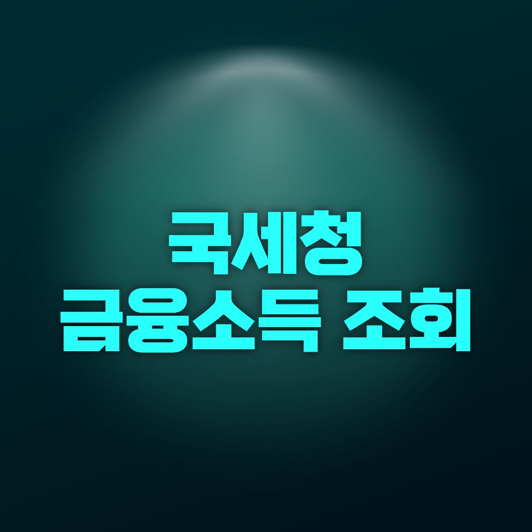 국세청 금융소득 조회