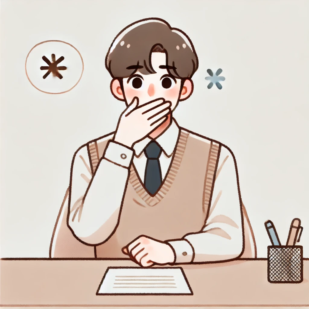 말 못 하는 분위기에서 심리적 안전감이 부족한 상황을 표현한 그림