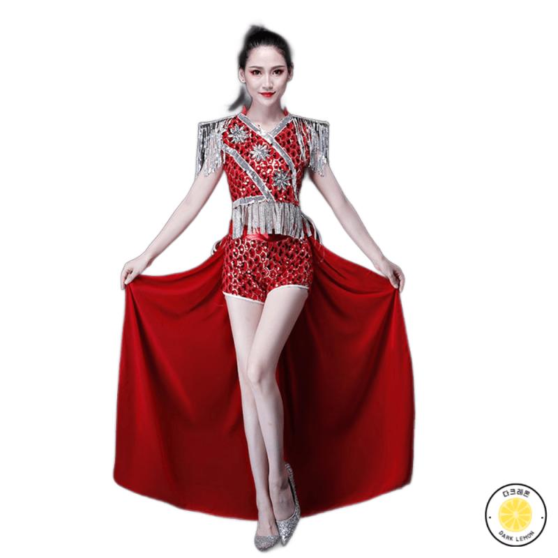 트로트 장구 난타 공연복 스팽클 무용 재즈 댄스 의상 투엑스