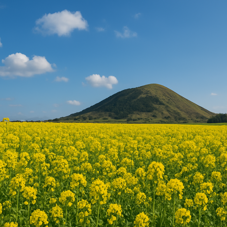 유채꽃과 새별오름