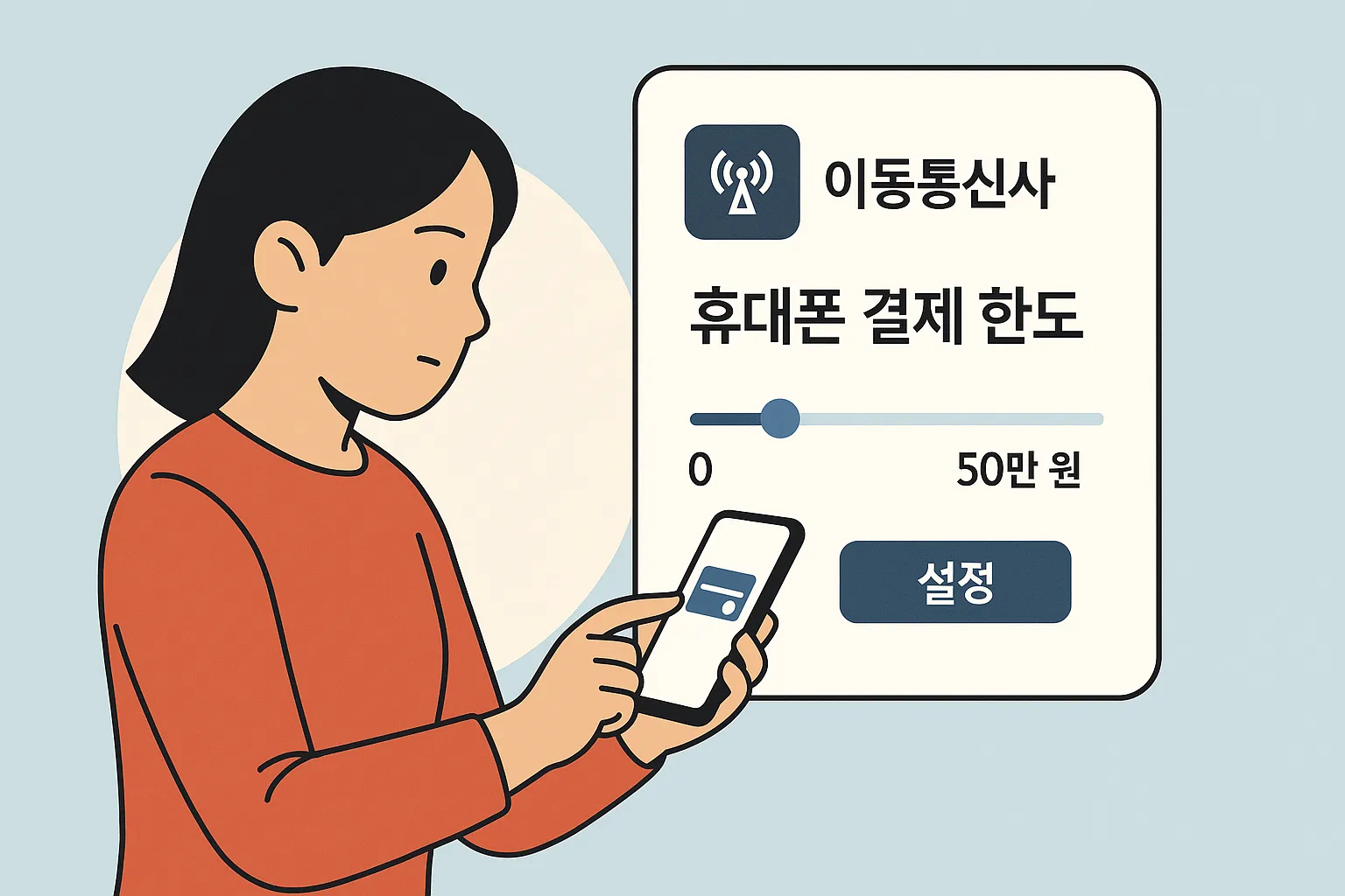 한도 설정 화면