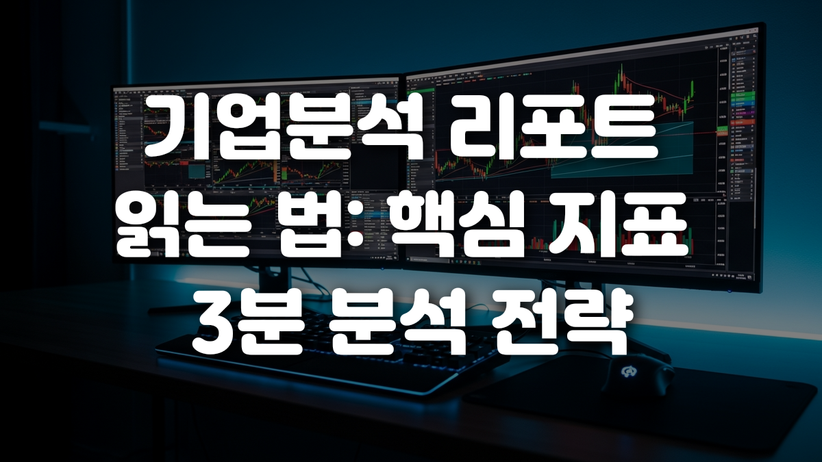 기업분석 리포트 읽는 법 핵심 지표 3분 분석 전략