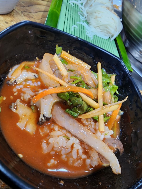 갱수네맛집 물회 밥추가