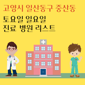 고양시 일산동구 중산동 토요일 일요일 진료 병원 리스트