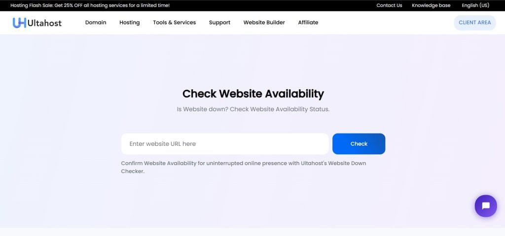 Ultahost 웹사이트 상태 확인기