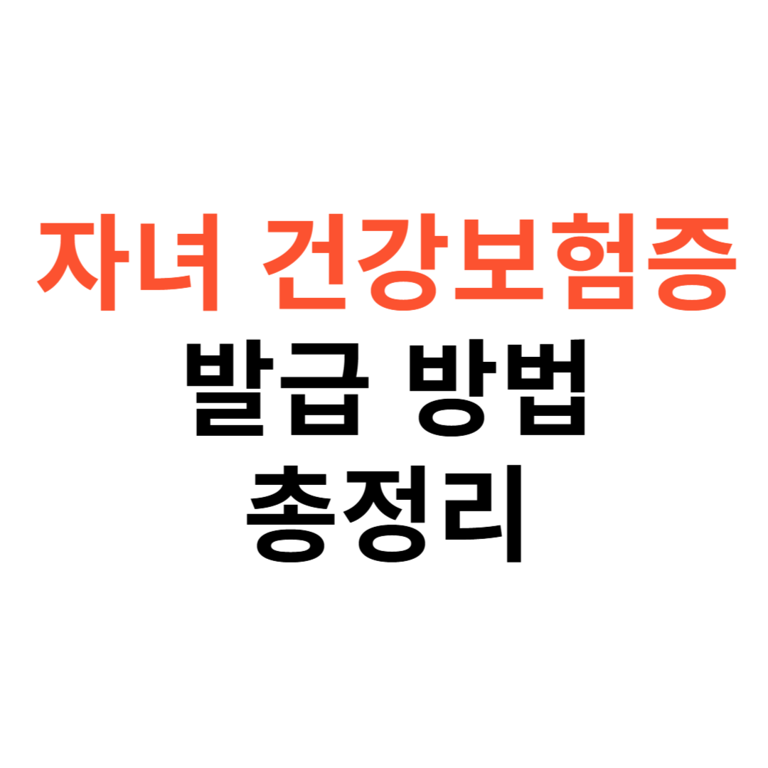 자녀 건강보험증 발급
