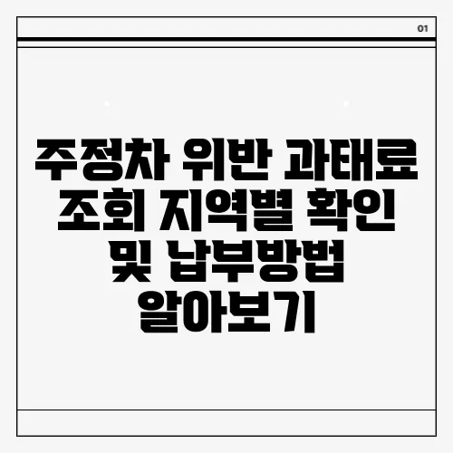 주정차 위반 과태료 조회 지역별 확인 및 납부방법 알아보기