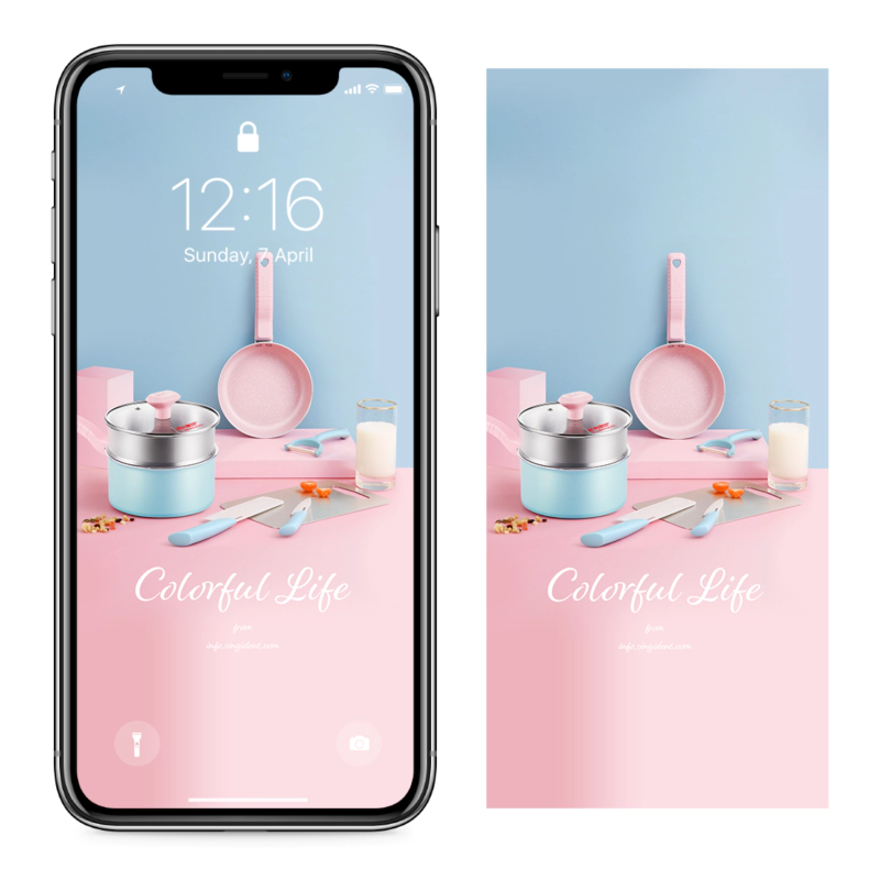 14 핑크 프라이팬 C - Colorful Life 아이폰봄배경화면