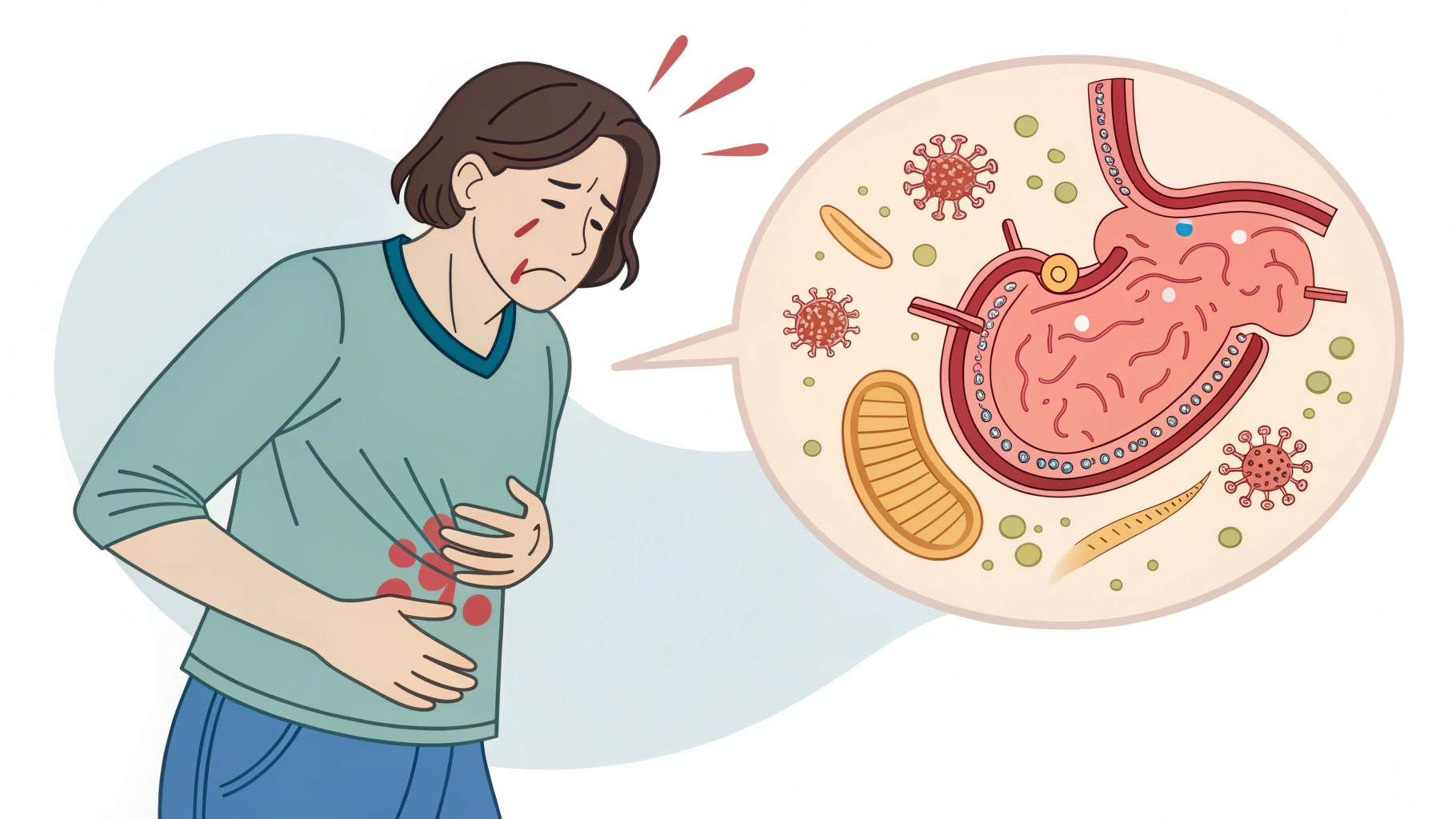 음식 알레르기와 음식물 과민증의 차이를 비교한 일러스트 이미지