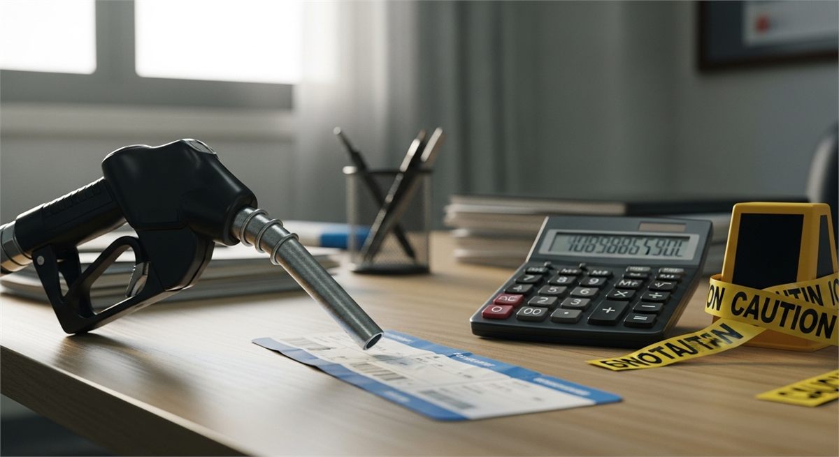 항공유 관련 투자 리스크를 점검하는 상징적 책상 장면