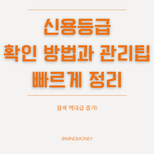 신용등급 확인 방법과 관리 팁 조회하기