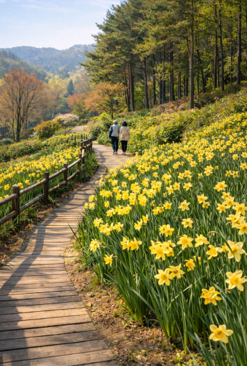 만발한 수선화