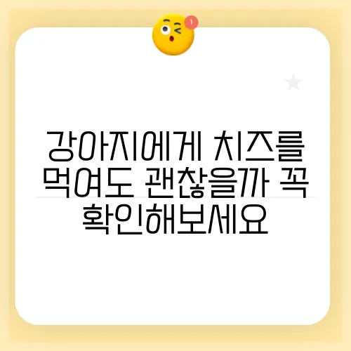 강아지에게 치즈를 먹여도 괜찮을까 꼭 확인해보세요