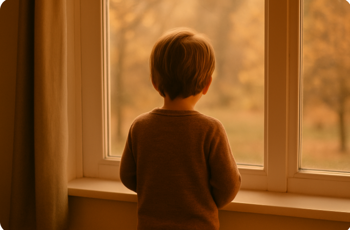 감정을 표현하지 못하는 아이의 외로움과 고요함을 담은 장면