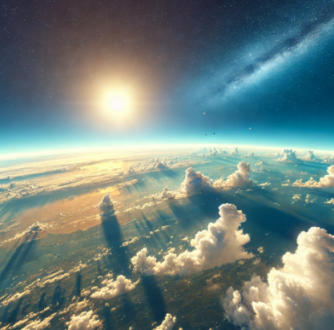 구름위로 떠오르는 태양