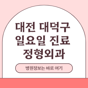 대전 대덕구 일요일 정형외과 진료 병원