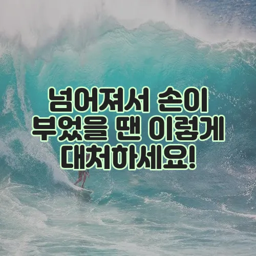 넘어져서 손이 부었을 땐 이렇게 대처하세요!