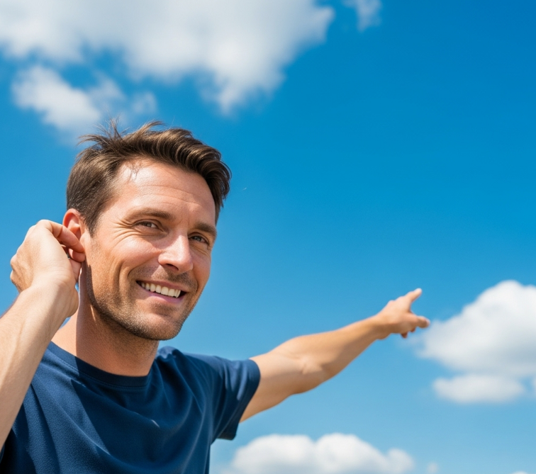 젊고 활기찬 중년 남성