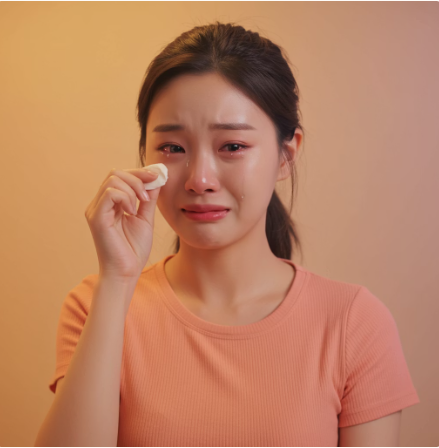 결막염 증상 2 : 눈물 흘림, 부기