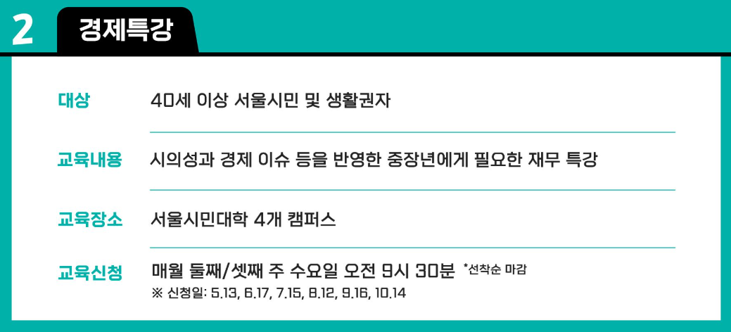 중장년 대상 경제트강