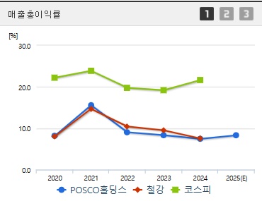포스코홀딩스 주가 매출총이익 (0410)