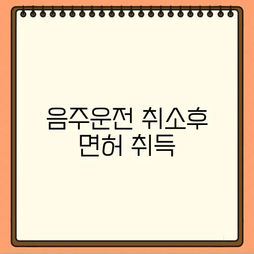 음주운전 취소후 면허 취득