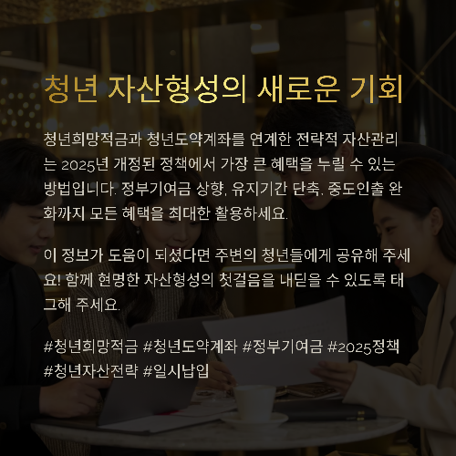 청년희망적금 만기 후 일시납입 전략, 2025년판 완전 분석