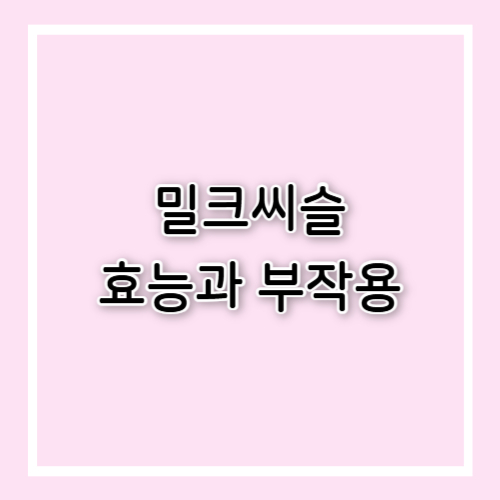 밀크씨슬 효능과 부작용