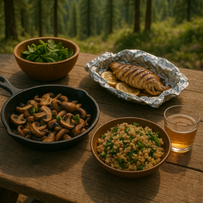 캠핑 음식 관련 사진