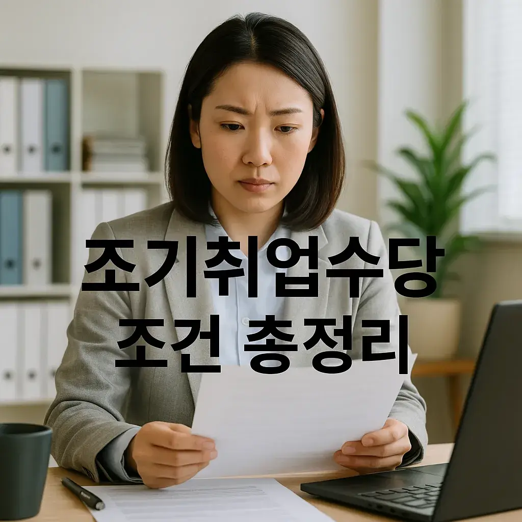 실업급여 조기취업수당 조건
