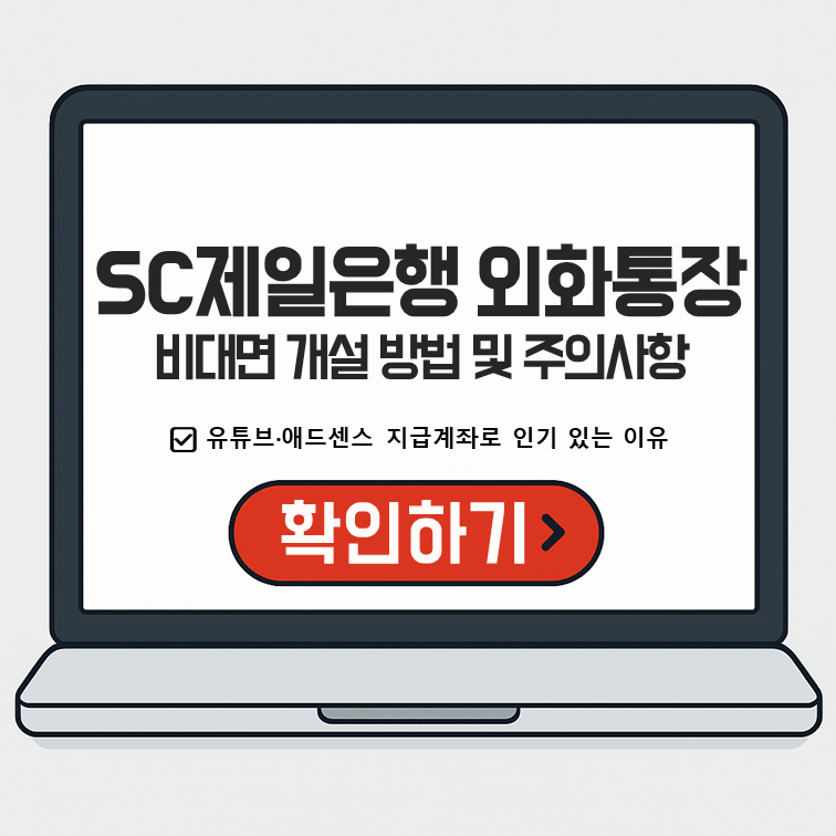 SC제일은행 외화통장: 유튜브·애드센스 지급계좌 인기 이유와 개설 방법