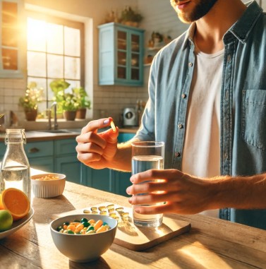 오메가3을 챙겨먹는모습