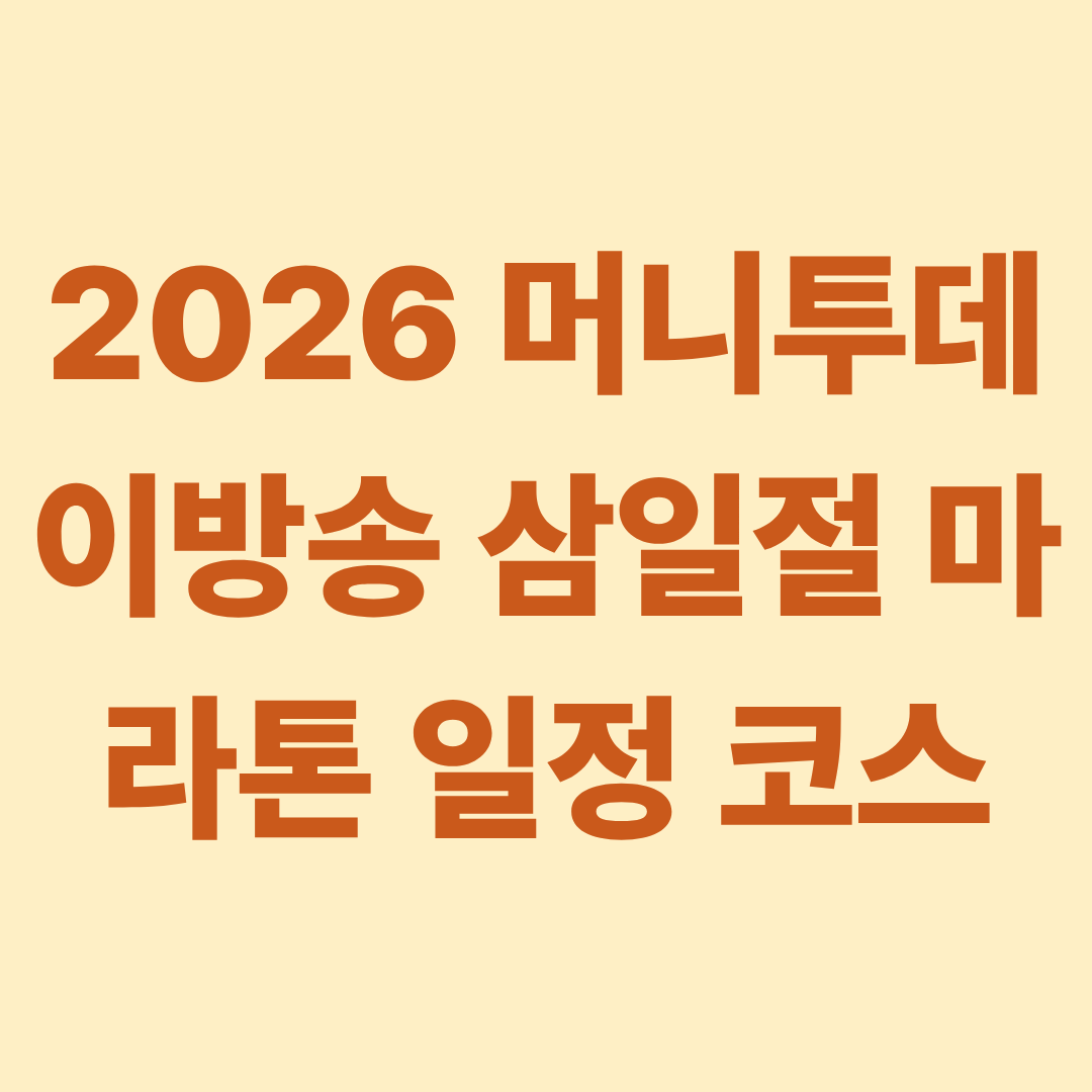 2026 머니투데이방송 삼일절 마라톤 일정 코스