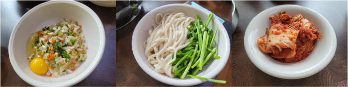 버섯매운탕 칼국수, 죽, 김치