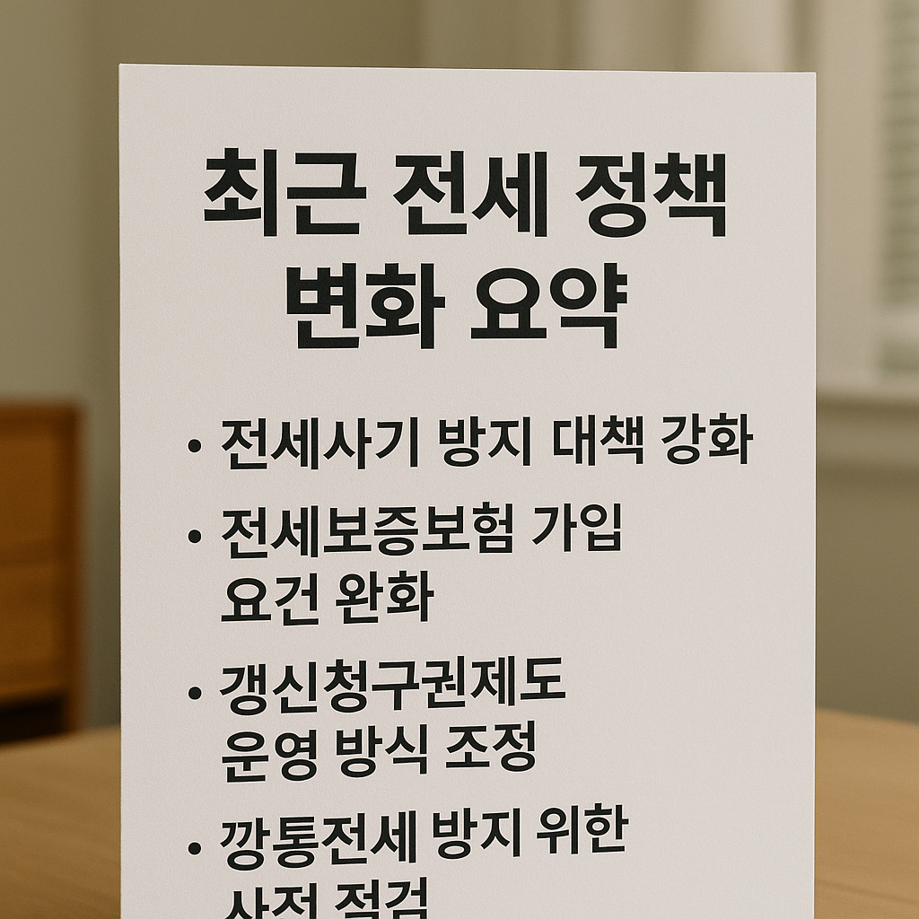 최근 전세 정책 변화 요약