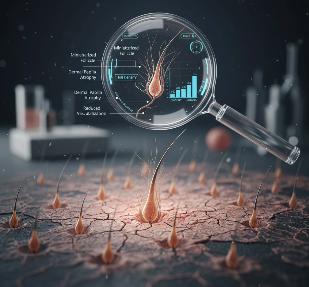 산화 피지와 모낭 위축, 모낭 미니어처화의 생물학적 메커니즘