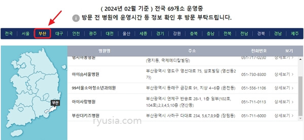 부산 달빛어린이병원 위치, 전화번호 확인하기