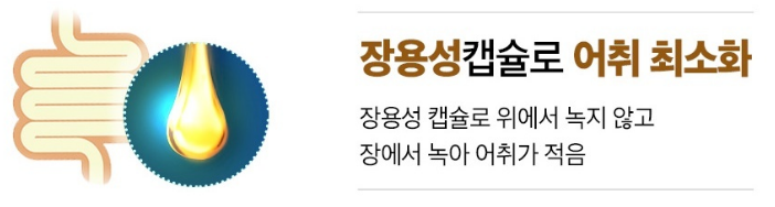 오메가3의 장용성으로 생선 비린내 최소화