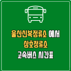 울산신복정류소에서 삼호정류소 고속버스 시간표 요금 예매