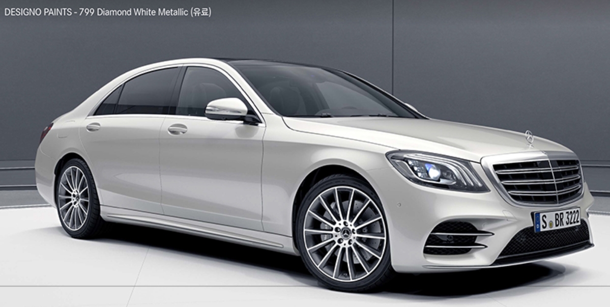 벤츠 S 클래스 Diamond White Bright( 색상코드 :&nbsp; 799)