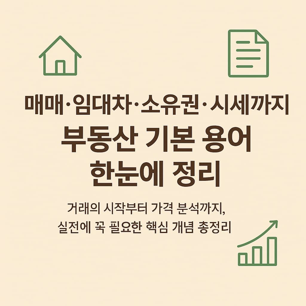 부동산 거래, 임대차 계약, 소유권 확인, 가격 분석 필수 용어 정리