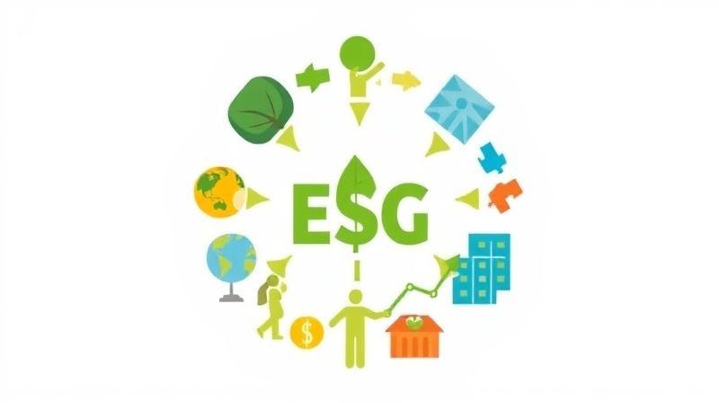 ESG 아이콘과 함께 상승하는 금융 그래프