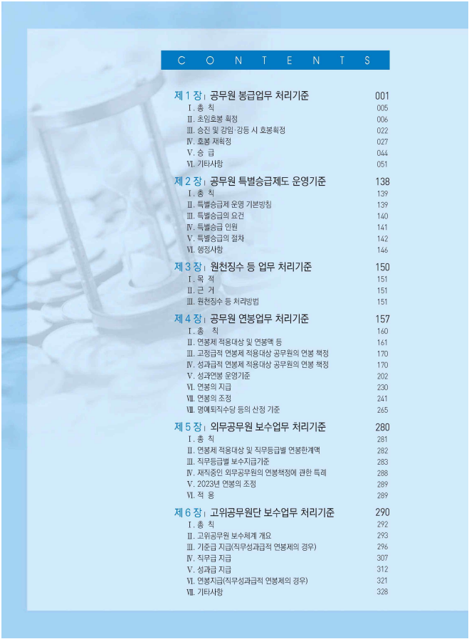 2023년 공무원보수 등의 업무지침 차례 - 1