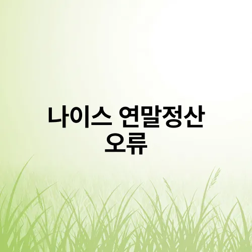 나이스 연말정산 오류