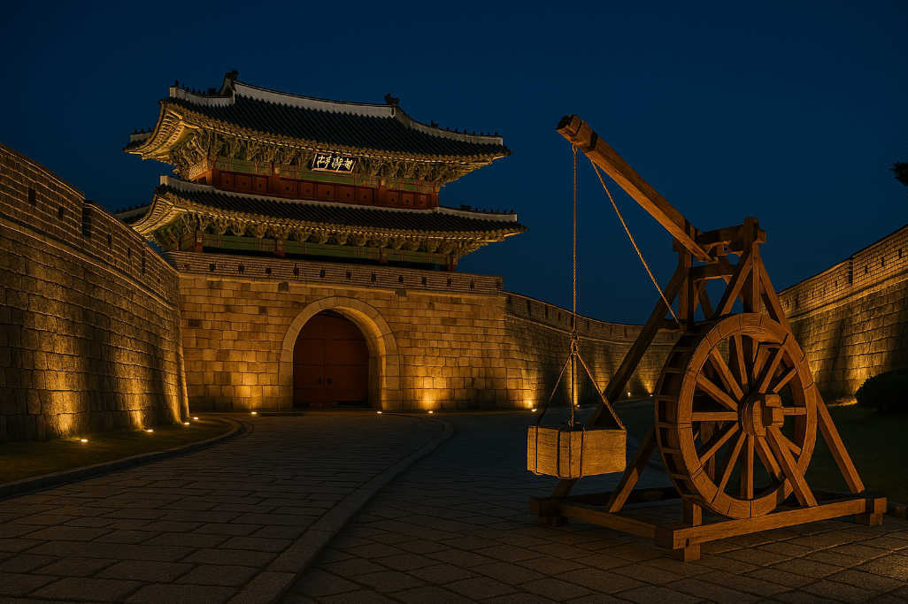 수원 화성의 팔달문 야경