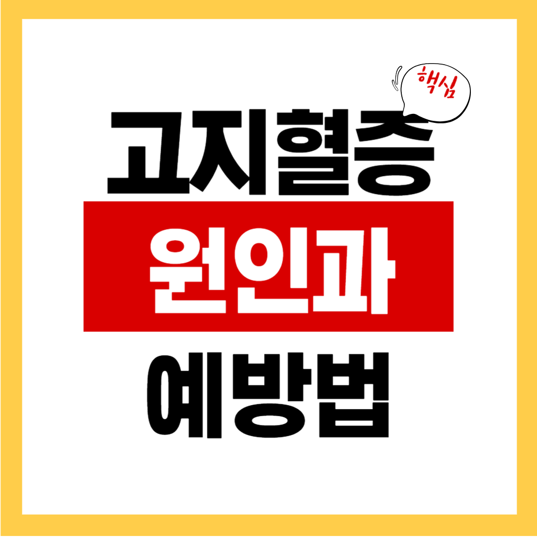 고지혈증 원인과 예방법