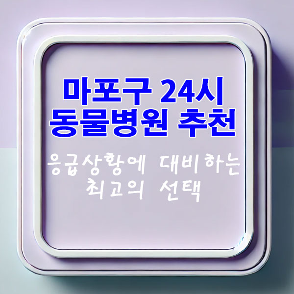 마포구 24시 동물병원 잘하는 곳 추천 리스트 전화번호