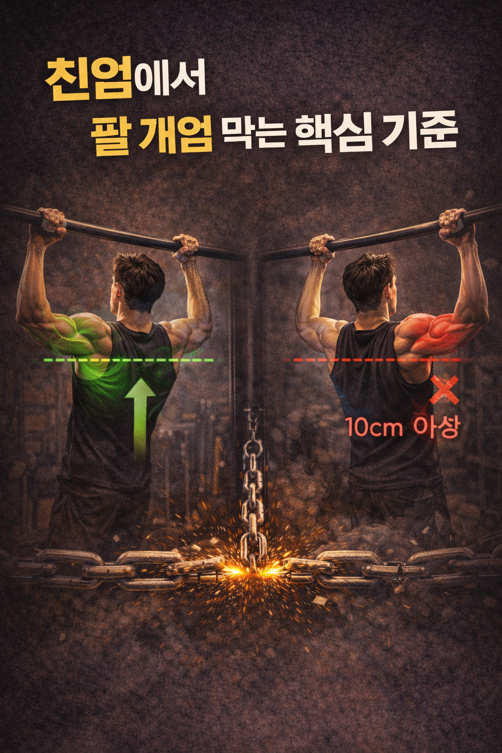 친업에서 팔 개입 막는 핵심 기준