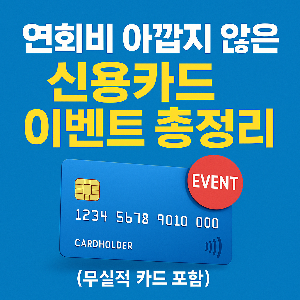 연회비 아깝지 않은 무실적 신용카드 이벤트 정리