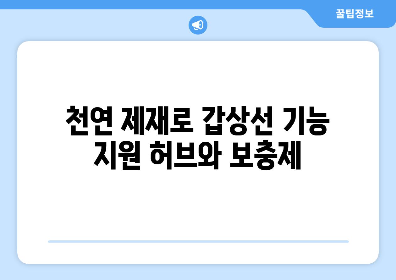 천연 제재로 갑상선 기능 지원 허브와 보충제